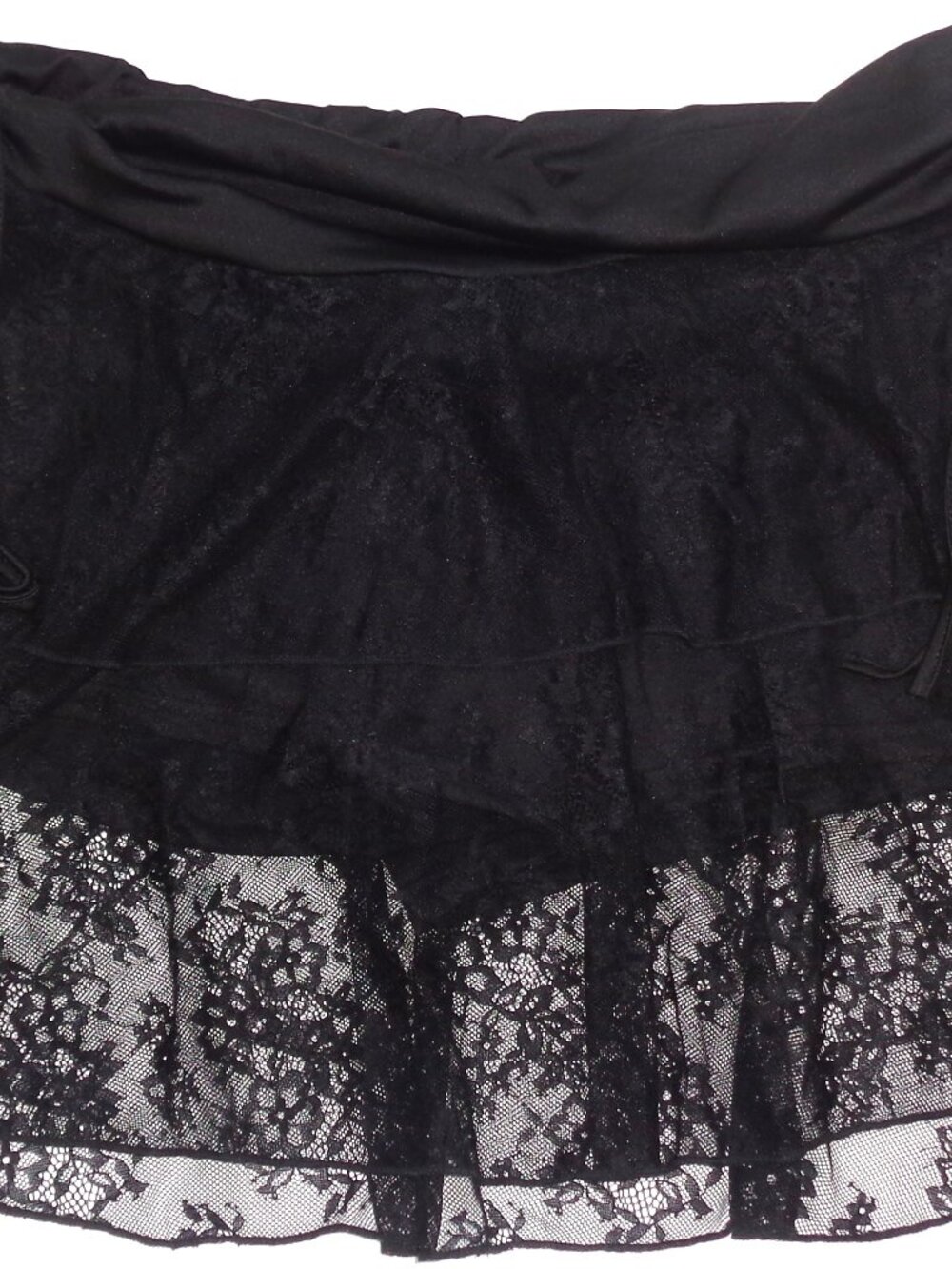 Mini Skirt Black Lace Tiered Overlay & Attached Shorts NWOT